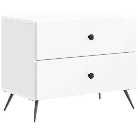 Armadio da Notte con cassetto Bianco Lucido 62 x 34,5 x 47,5 cm - Foto 1