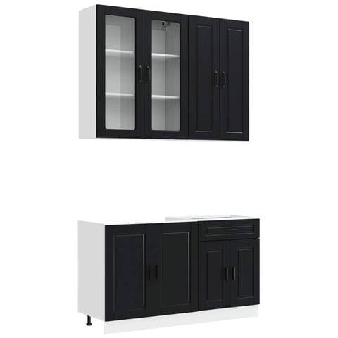Unità Cucina PORTO 4 pcs Nero Legno ingegnerizzato - Foto 1