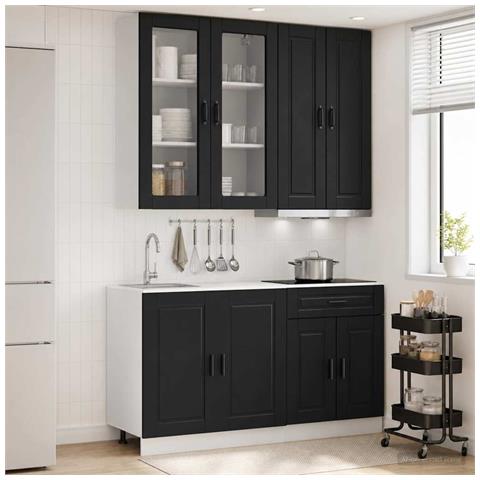Unità Cucina PORTO 4 pcs Nero Legno ingegnerizzato - Foto 2