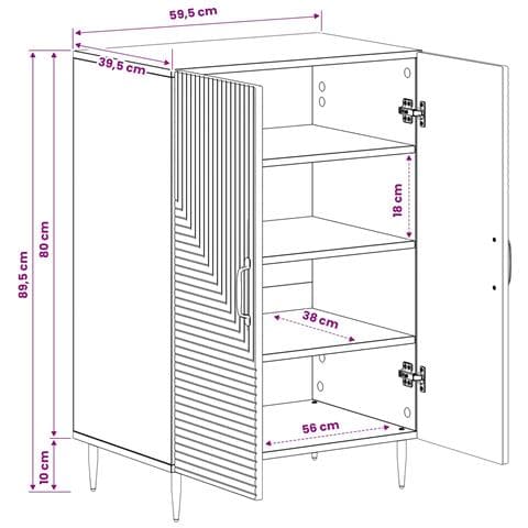 Mobile per scarpe HAARLEM 59,5 x 39,5 x 89,5 cm Rovere Fumo - Foto 9