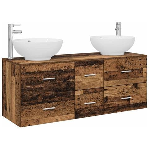 Set di mobili per il bagno 3 pz Legno antico - Foto 1