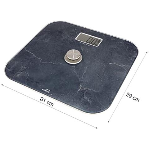 61742 - Bilancia da bagno con sistema EcoMove, effetto marmo, vetro temperato extrapiatto da 5 mm - Foto 3