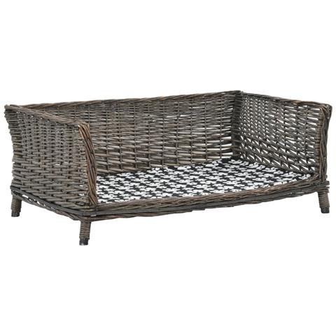 Cesta Per Cani Con Cuscino Grigio 90x54x35 Cm Salice Naturale - Foto 1