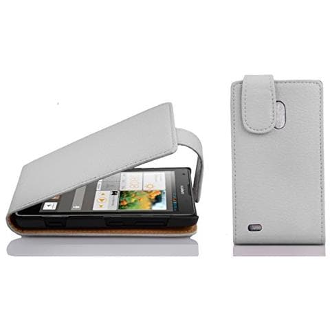 Custodia Compatibile Con Huawei Ascend G700 In Magnesio Bianco - Coperchio Protettivo In Design Flip Realizzato In Similpelle Testurizzata - Foto 1