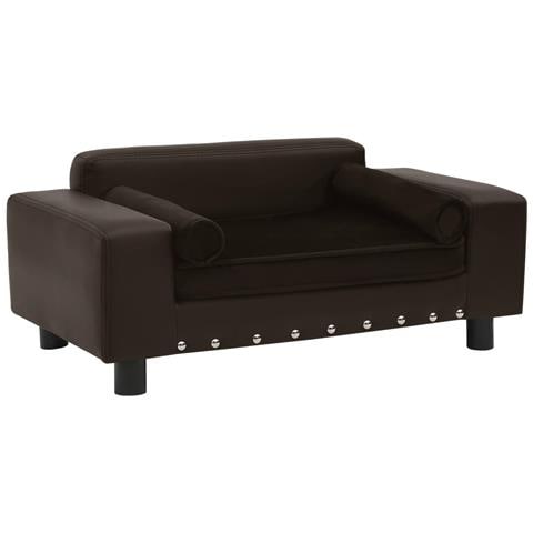 Divano per Cani Marrone 81x43x31 cm in Peluche e Similpelle - Foto 1