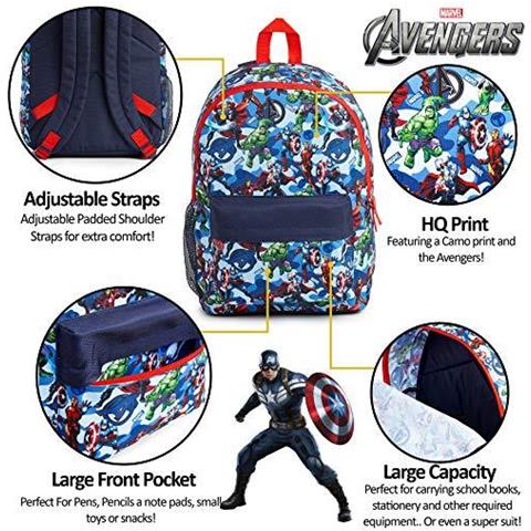 Avengers Sacchetto Di Scuola Ufficiale Zaino Per I Ragazzi Adolescenti Con Capitan America Iron Man Incredibile Hulk E Thor Grande Zaino Per La Scuola Di Viaggio I Regali Per I Ragazzi Della Teens - Foto 4