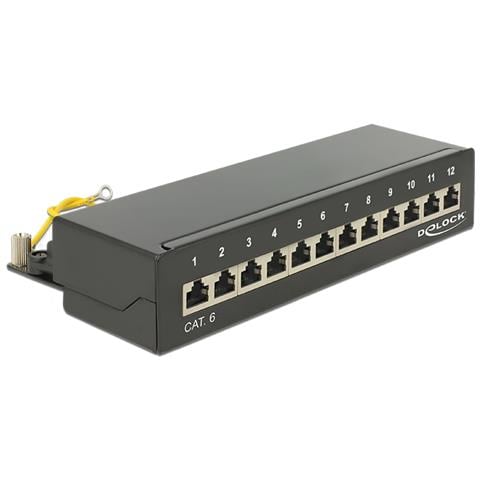 87296, 12 x RJ45/12 x LSA, Nero, Metallo, Scatola - Foto 1