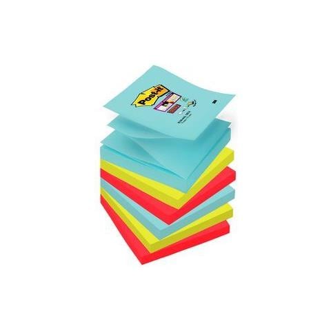 Post-It R330-6SS-MIA pouch autoadesiva Quadrato Colore acqua, Lime, Rosso 90 fogli Autoadesivo - Foto 1