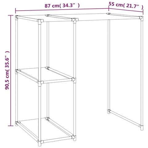 Rastrelliera Per Lavatrice Nera 87x55x90,5 Cm Ferro - Foto 7
