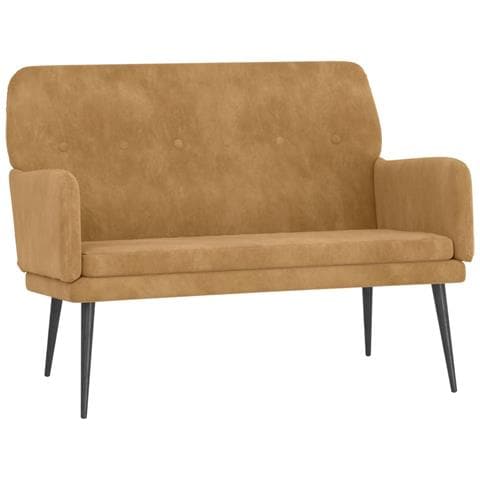 Panca Marrone 108x79x79 Cm In Velluto - Foto 1