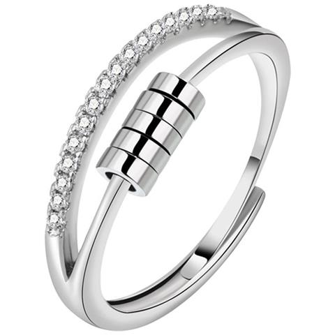 Anello Antistress Regolabile Argento N°18 Silver 18 Mm - Foto 1