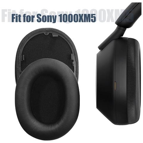 Cuscinetti Auricolari Sostitutivi In Pelle Proteica Per Sony 1000xm5 Black - Foto 5