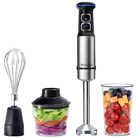 Frullatore ad Immersione BXHBA1200E con Recipiente da 1.5 L Potenza 1200 Watt Colore Argento - Foto 1