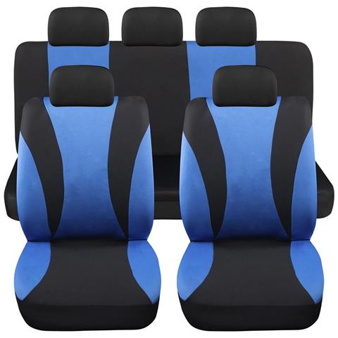 Coprisedili Auto Universali Modello Ls06, Set Anteriori E Posteriori, Tessuto Poliestere, Colore Blu - Foto 1