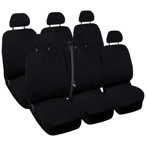 Coprisedili Auto Compatibili Per Multipla, Made In Italy, Set Coprisedili Anteriori E Posteriori, 6 Posti, Airbag Compatibile, Poggiatesta Incluso Colore - Nero - Foto 1