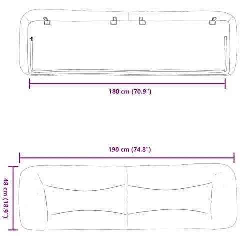 Cuscino Testiera Nero 180 cm in Similpelle - Foto 9