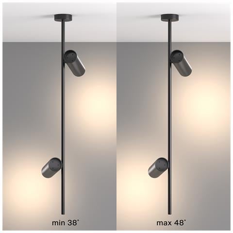 Lampadario A Sospensione Moderno Elti Alluminio Nero 2 Luci Gu10 50w - Foto 4