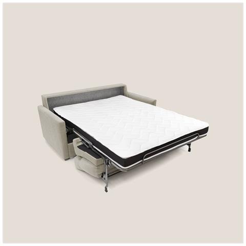 Margot Divano letto matrimoniale con schienale morbido alto in tessuto T02 196 cm (mat. 160x197) beige - Foto 2