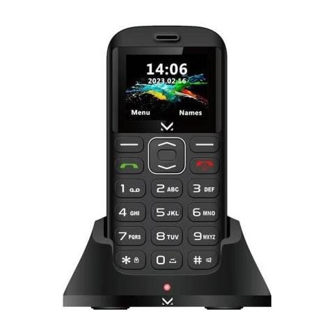 SILENO 28 Senior Phone DUAL SIM Display 1,77” a Colori Wireless Audio Fotocamera Torcia LED Tasto SOS Base di Ricarica Nero - Foto 1