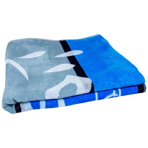 Telo Mare Jacquard Spugna Asciugamano Spiaggia Disegno Big Stripe Dolphin Telo Mare Azzurro - Foto 5
