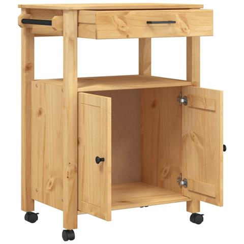 Carrello Da Cucina Monza 60x40x90 Cm In Legno Massello Di Pino - Foto 2