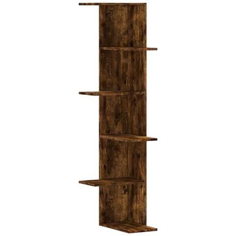 Scaffale Angolare Muro Rovere Fumo 36,5x36,5x140cm Multistrato - Foto 2
