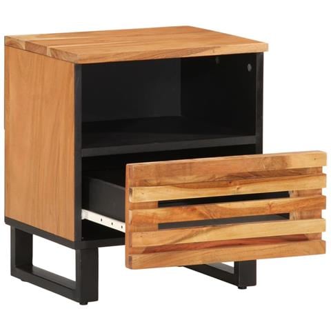 Comodini 2pz 40x34x46 Cm In Legno Massello Di Acacia - Foto 3