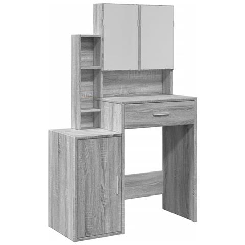 Toeletta Con Armadietto Grigio Sonoma 80x35x132 Cm - Foto 2