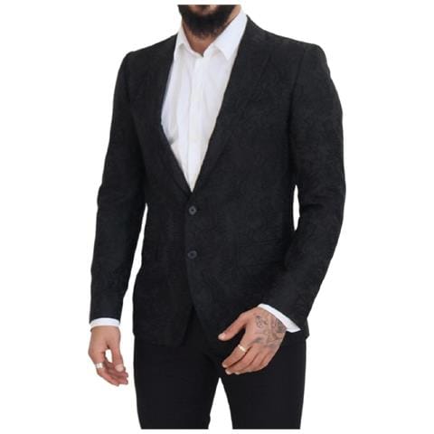 Blazer Martini Monopetto Jacquard Floreale Nero - It48 - M - Foto 5