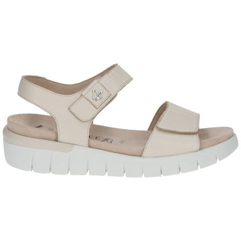 Cream Perlato Casual Open Sandals Sandali Pelle Scarpe Donna Beige Eu 37, 9-28701-42-140 - Foto 2