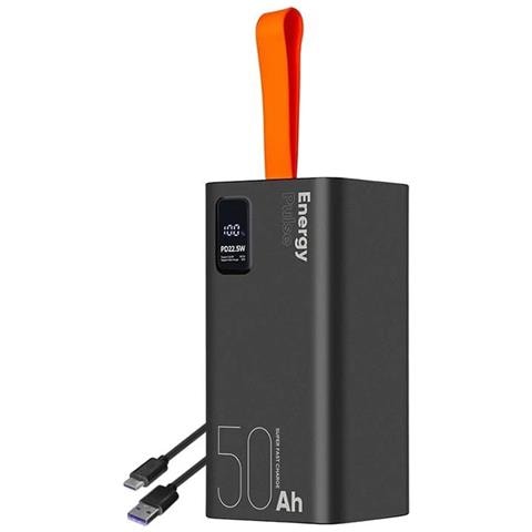 Powerbank 50000mah Energypulse Usb-a/usb-c Pd 22,5w Con Display Digitale, Nero - Foto 1
