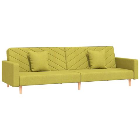 Divano Letto A 2 Posti Con 2 Cuscini Verde In Tessuto - Foto 2