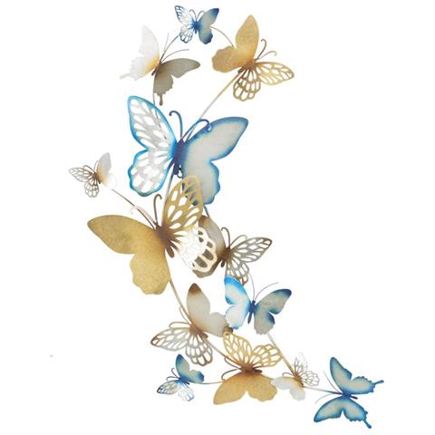 Decorazione In Metallo 3d Farfalla 12 - Multicolore - Metallo - 59,5x4x115 Cm - Foto 1