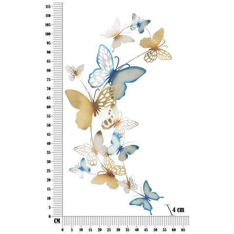 Decorazione In Metallo 3d Farfalla 12 - Multicolore - Metallo - 59,5x4x115 Cm - Foto 6
