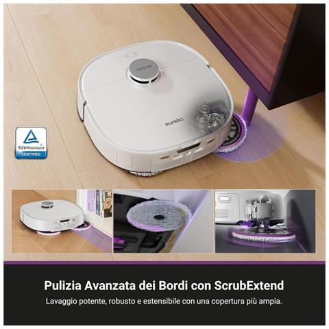 J15 Ultra Robot Aspirapolvere Lavapavimenti, Potente Aspirazione 19.000 Pa, Lavaggio Mocio ad Acqua Calda a 75?, Mappatura con AI, Pulizia Avanzata dei Bordi, Stazione Autopulizia - Foto 2