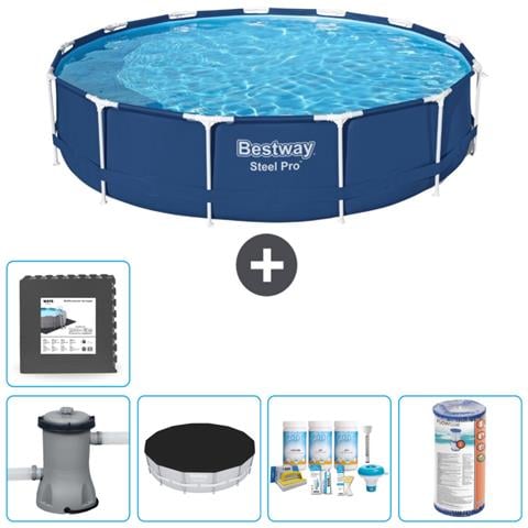 Piscina Fuori Terra - In Giro - 396x84 Cm - Blu - Include Accessori Coordinati Cb13 - Foto 1