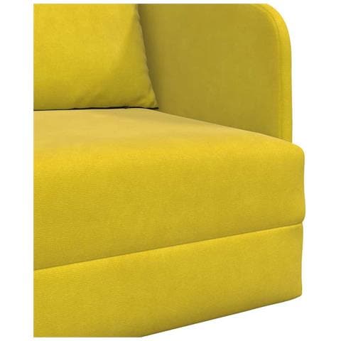 Divano Letto a Terra 2 in 1 Giallo 65x80x83 cm Velur - Foto 9