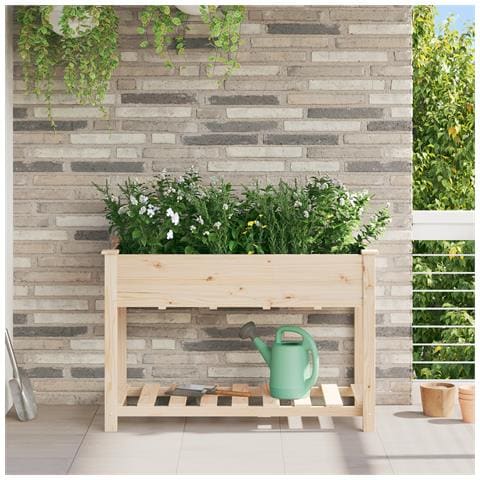 Fioriera da Giardino con Mensola 115x59x76 cm in Legno Massello di Pino - Foto 2