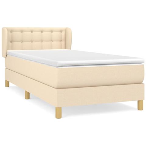 Giroletto a Molle con Materasso Crema 80x200 cm inTessuto - Foto 1