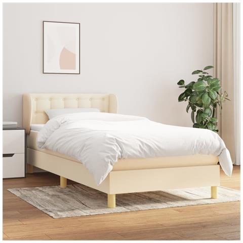 Giroletto a Molle con Materasso Crema 80x200 cm inTessuto - Foto 2