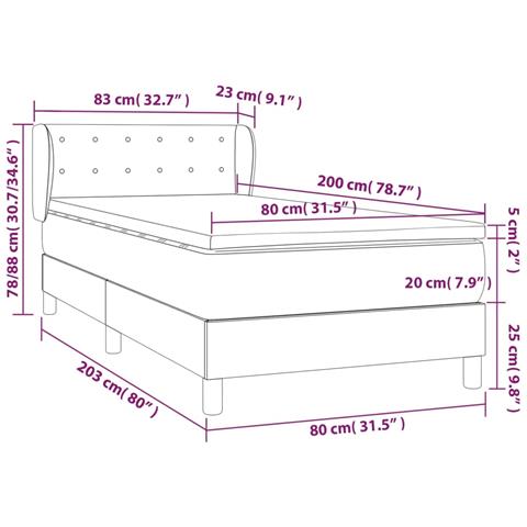 Giroletto a Molle con Materasso Crema 80x200 cm inTessuto - Foto 7