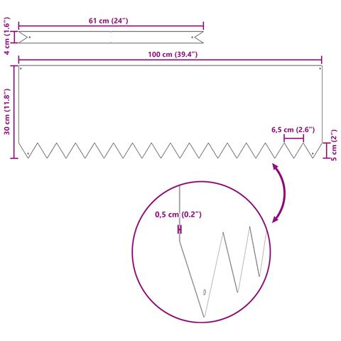 Bordi per Prato  50 pz Nero 100x0,5x30 cm Acciaio - Foto 5