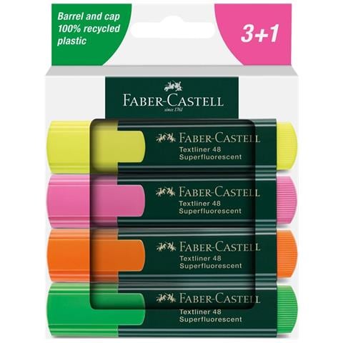 Textliner 48 evidenziatore 4 pz Verde, Arancione, Rosa, Giallo - Foto 1