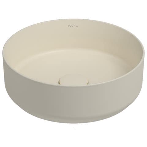 Lavabo Tondo Da Appoggio Senza Troppo Pieno In Ceramica Senza Foro Rubinetto - Avorio Opaco - Foto 1