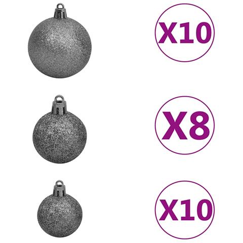 Albero Natale Incernierato con 300 LED e Palline 210 cm - Foto 9