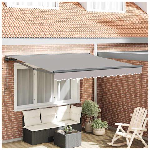 Tenda Retrattile Grigio chiaro 350x250 cm Tessuto - Foto 2