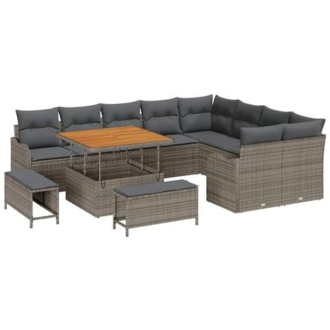 Set Divano da Giardino 12 pcs Grigio 100 x 100 x 71 cm - Foto 1