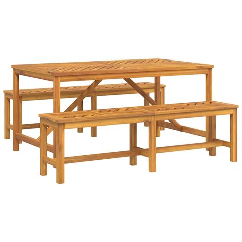 Set da Pranzo per Giardino 3 pcs Marrone 150 x 90 x 74 cm - Foto 1