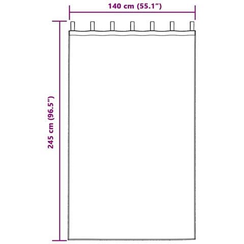 Tende con tende 2 pcs Grigio scuro 140 x 245 cm Velluto - Foto 8