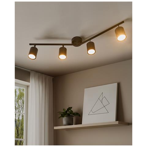 Faretto A 4 Luci Nyando Metallo Nero - Foto 1